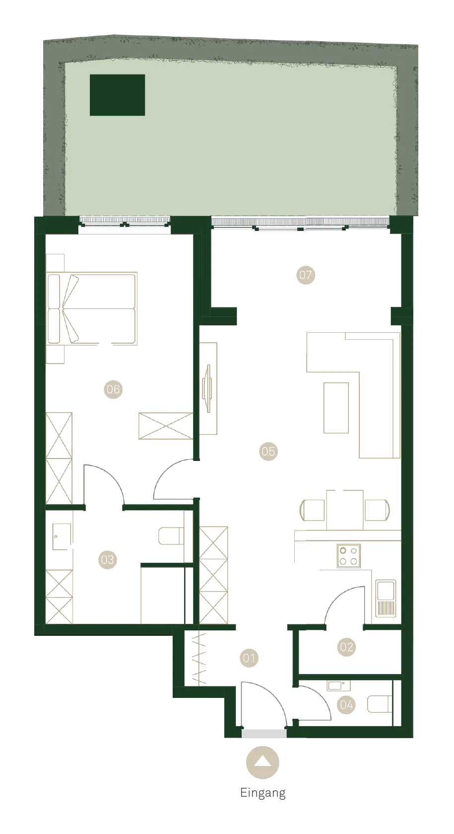 Grundriss WE 1.3