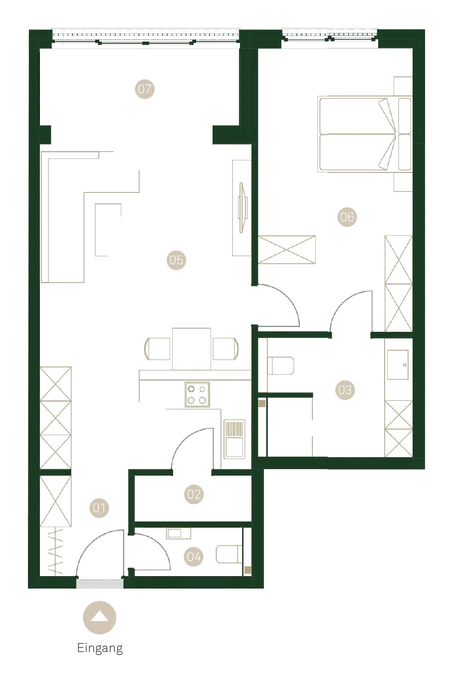 Grundriss WE 2.2