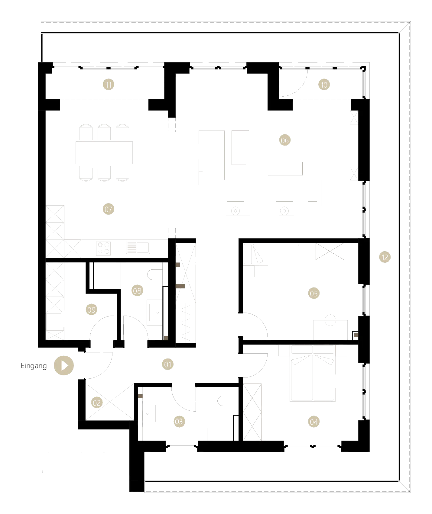 Grundriss WE 3.1